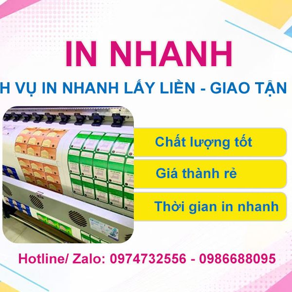 Dịch vụ in nhanh lấy liền - giao tận nơi tại TP HCM