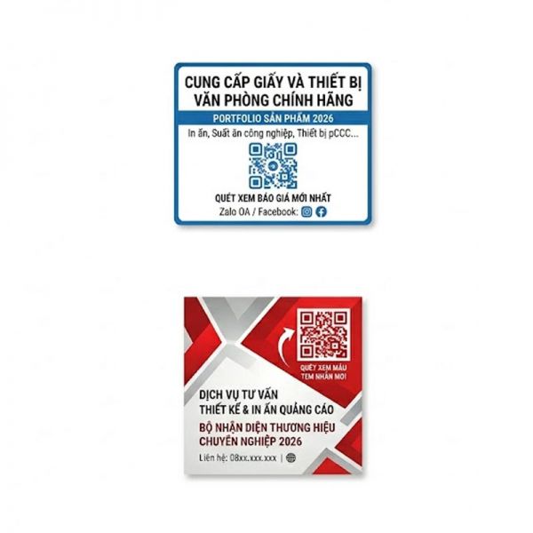 Nhận in tem nhãn có kèm mã qr